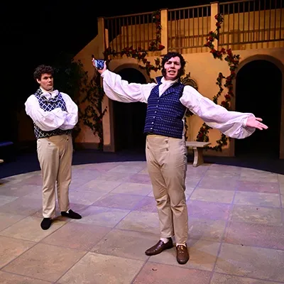 Two actors performing in spring play